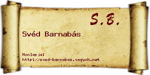 Svéd Barnabás névjegykártya